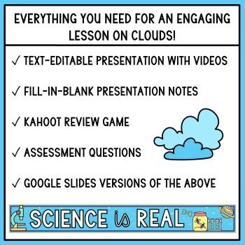Clouds PowerPoint with Student Notes, Questions, and Kahoot - Science ...
