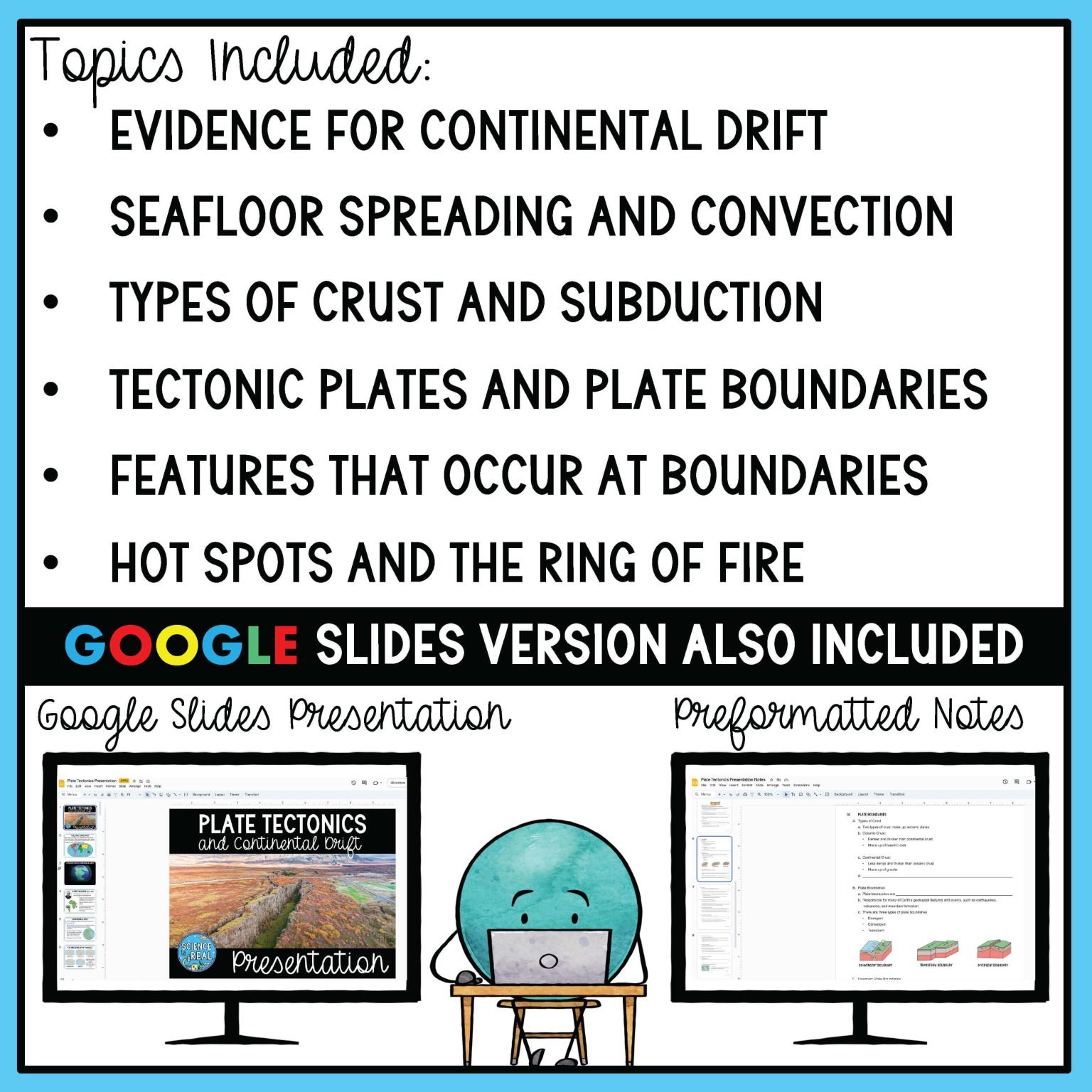 Plate Tectonics PowerPoint with Student Notes, Questions, and Kahoot ...