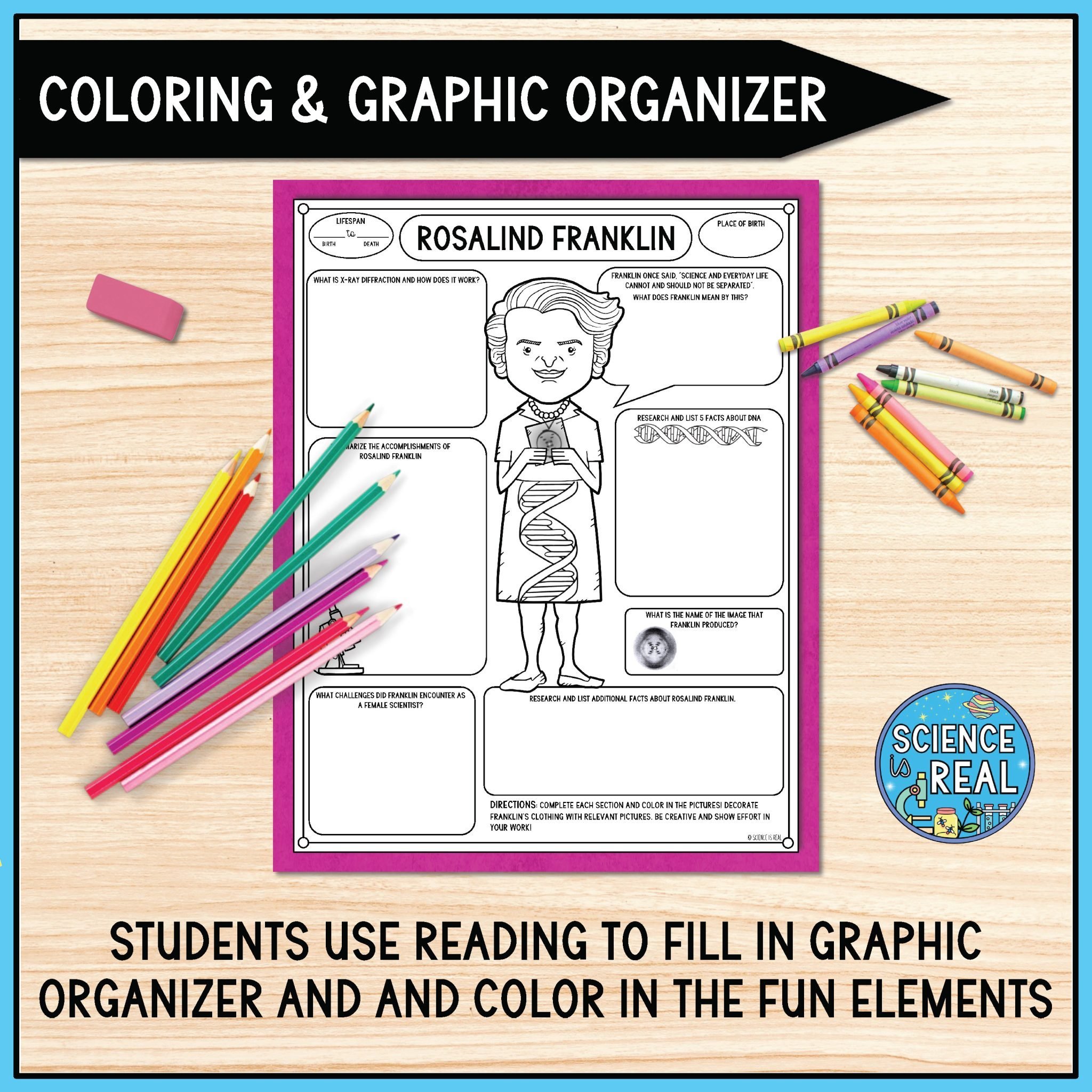 Rosalind Franklin Reading Comprehension and Activities - Science is ...