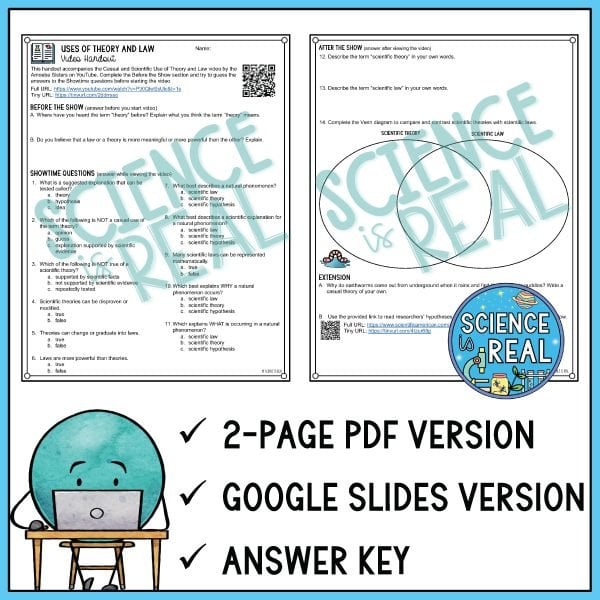 Theory and Law Amoeba Sisters Video Handout - Science is Real Education