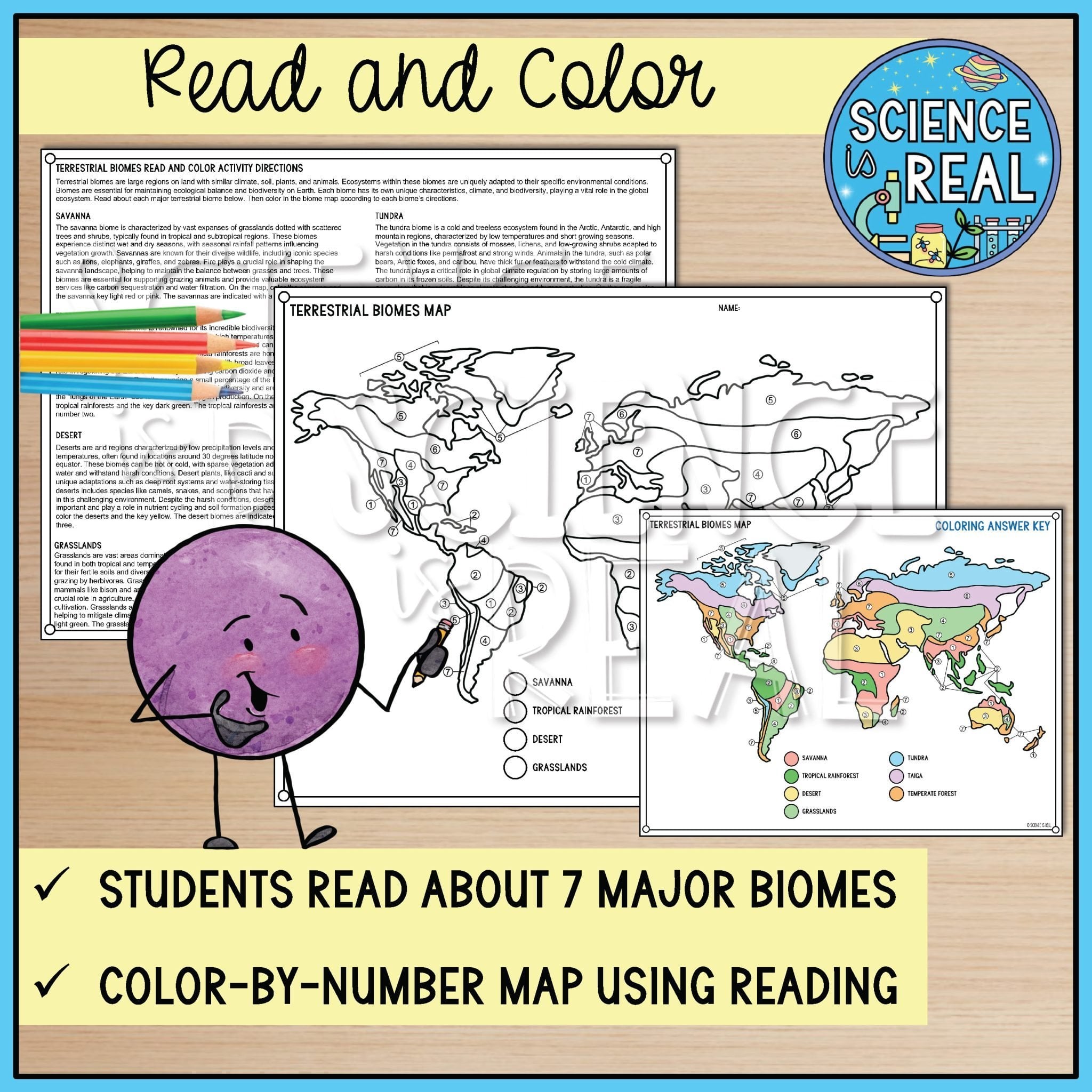 Biomes Color By Number - Science is Real Education