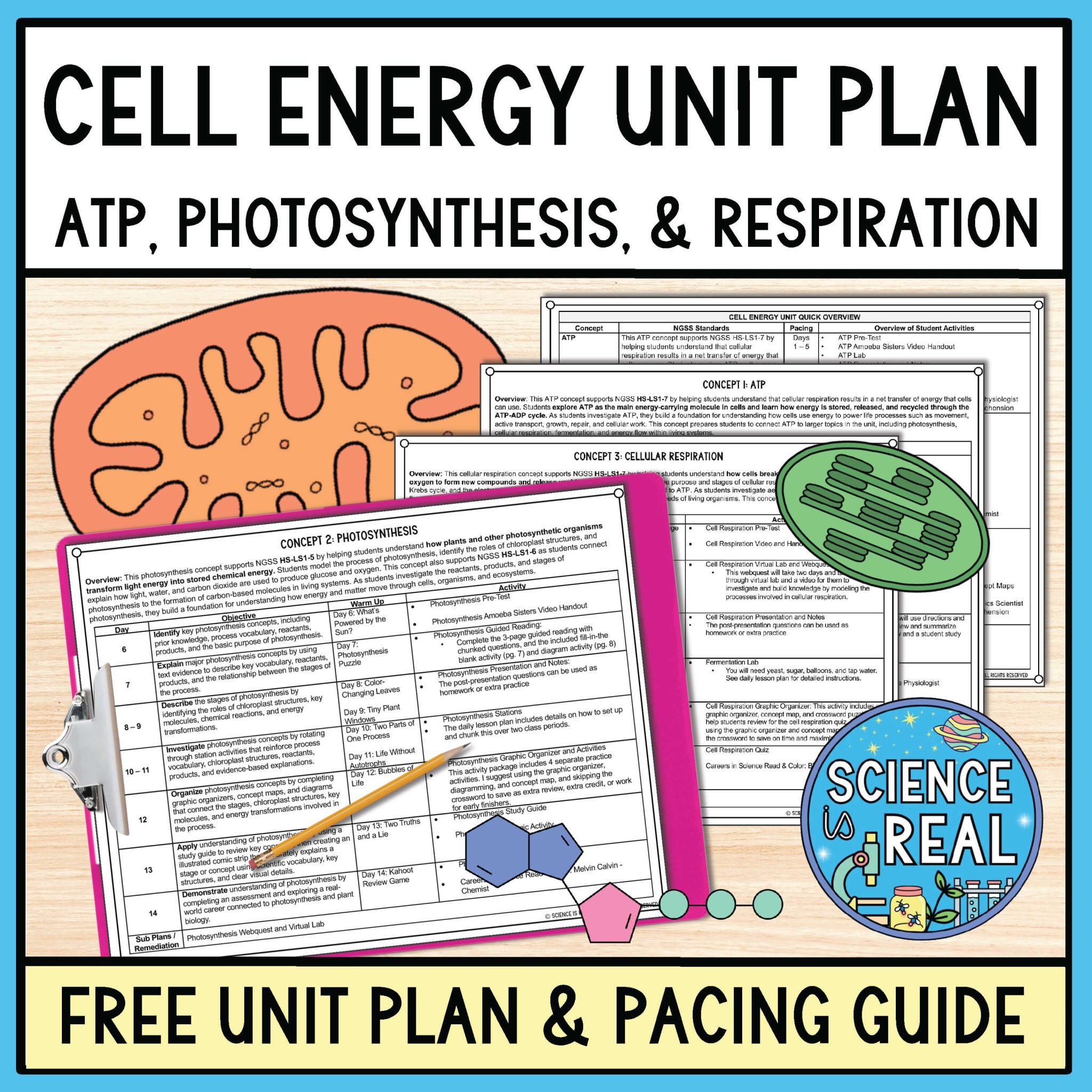 Cell Energy Unit Plan and Pacing Guide - Science is Real Education